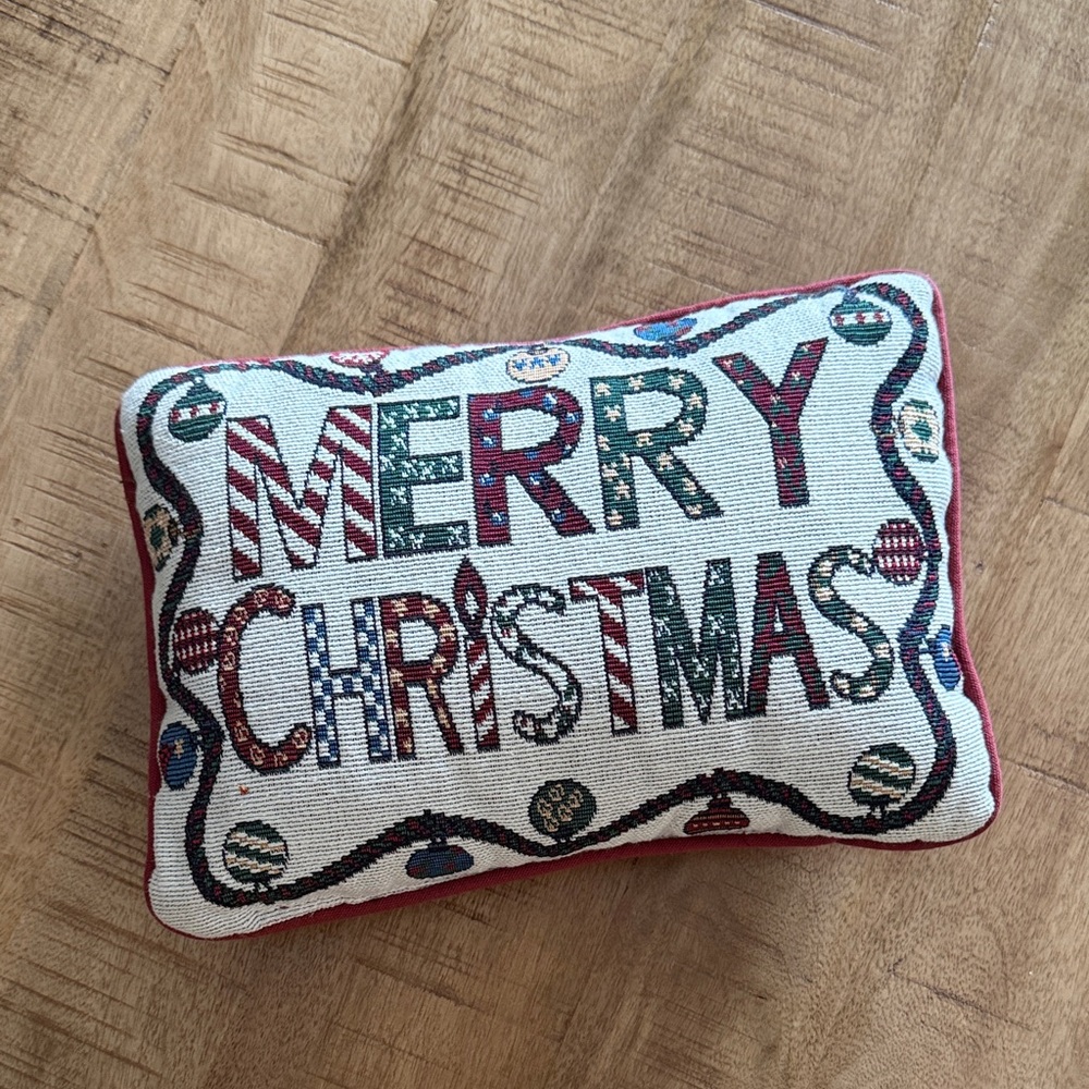 Festive Merry Christmas Decorative Pillow